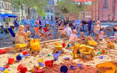Urlaubsfeeling mitten in der Altstadt: Eröffnung des großen Kempener Sandkastens am